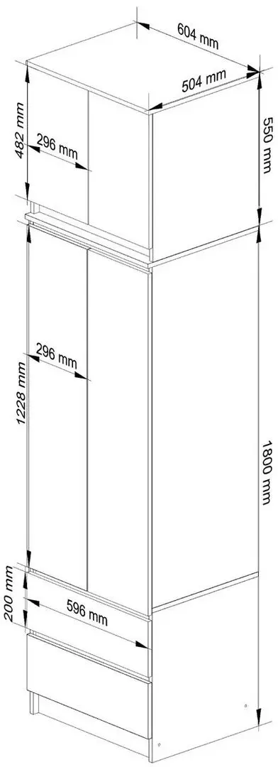 Шкаф + Антресоль Akord Star S60 2D2SZ/S60 2D (Wenge/Sonoma Oak)