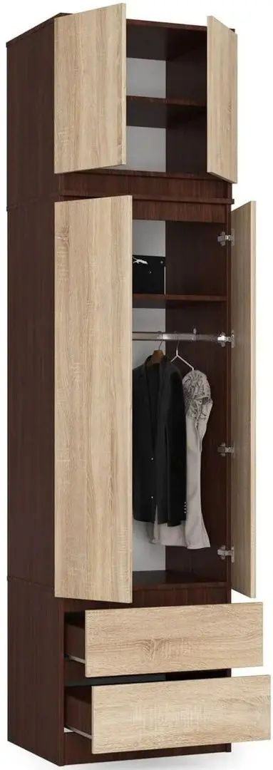 Шкаф + Антресоль Akord Star S60 2D2SZ/S60 2D (Wenge/Sonoma Oak)