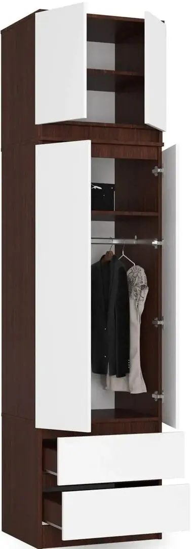 Dulap + Mezanin  Akord Star S60 2D2SZ/S60 2D (Wenge/White)