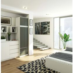 Dulap cu mezanin Akord S60 2D2SZ Star (White/Graphite Gray) Thumb