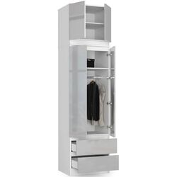 Шкаф с антресолью Akord S60 2D2SZ Star (White/Metallic Gloss) Thumb