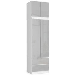 Шкаф с антресолью Akord S60 2D2SZ Star (White/Metallic Gloss)