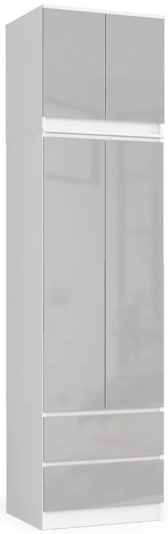 Шкаф с антресолью Akord S60 2D2SZ Star (White/Metallic Gloss)