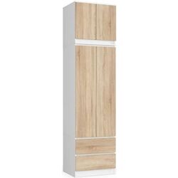 Шкаф с антресолью Akord S60 2D2SZ Star (White/Sonoma Oak)