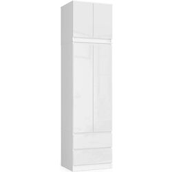 Dulap cu mezanin Akord S60 2D2SZ Star (White/White Gloss)