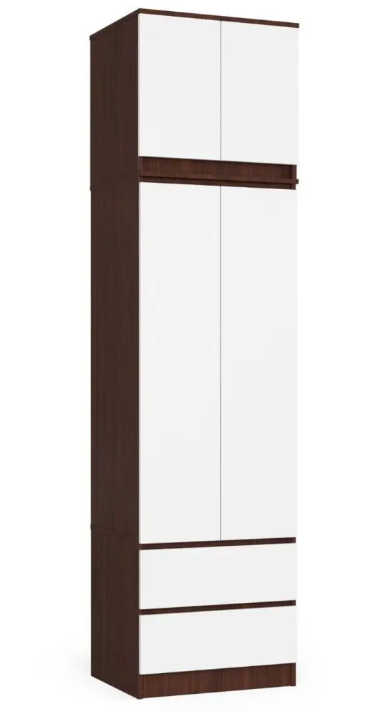 Шкаф с антресолью Akord S60 2D 2SZ (Wenge/White) - 2