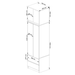 Шкаф с антресолью Akord S60 2D 2SZ (Wenge/White) Thumb