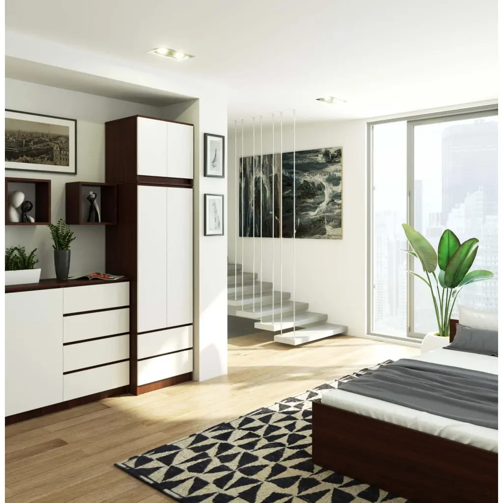 Шкаф с антресолью Akord S60 2D 2SZ (Wenge/White) - 5