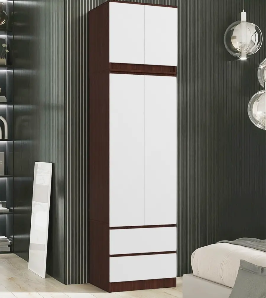 Шкаф с антресолью Akord S60 2D 2SZ (Wenge/White)