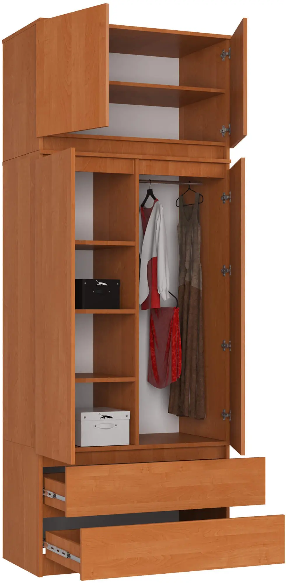 Шкаф с антресолью Akord S90 2D 2SZ (Alder)