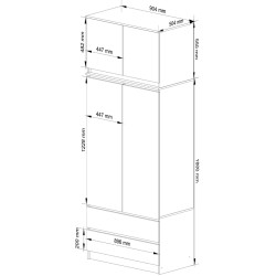 Шкаф с антресолью Akord S90 2D 2SZ (Alder) Thumb
