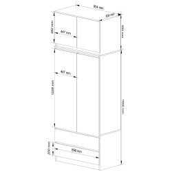 Dulap cu mezanin Akord S90 2D 2SZ (Wenge) Thumb