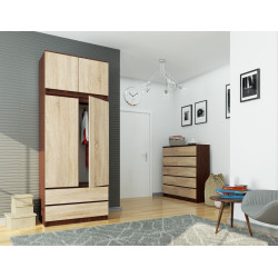 Шкаф с антресолью Akord S90 2D 2SZ (Wenge/Sonoma Oak) Thumb