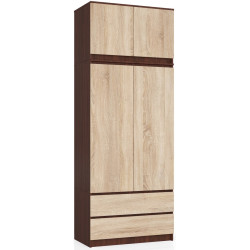 Шкаф с антресолью Akord S90 2D 2SZ (Wenge/Sonoma Oak) Thumb