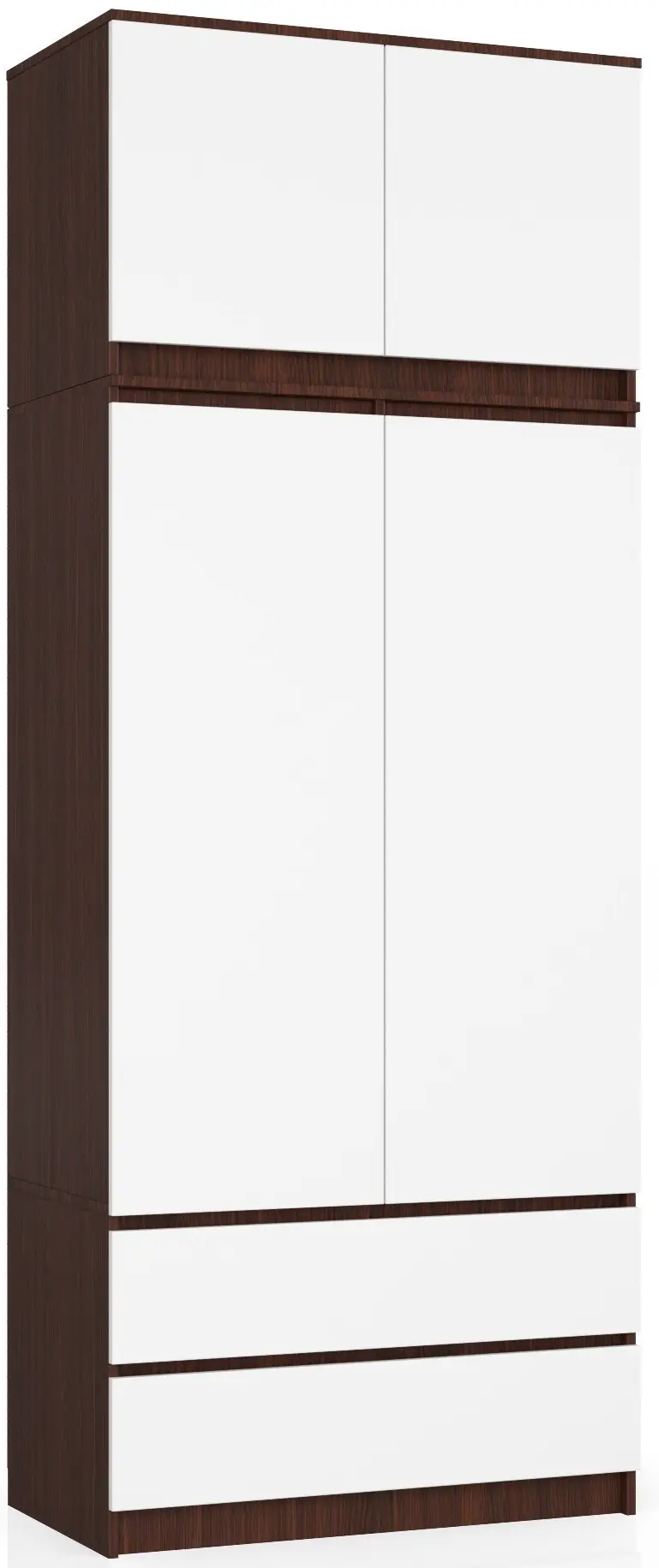 Dulap cu mezanin Akord S90 2D 2SZ (Wenge/White)