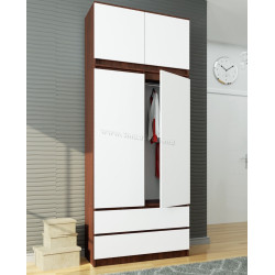 Dulap cu mezanin Akord S90 2D 2SZ (Wenge/White)