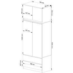 Dulap cu mezanin Akord S90 2D 2SZ (Wenge/White) Thumb