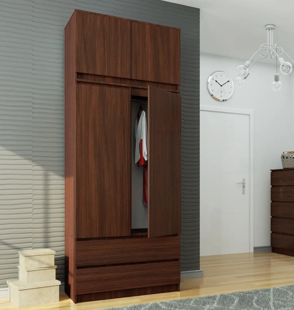 Dulap cu mezanin Akord S90 2D 2SZ (Wenge)