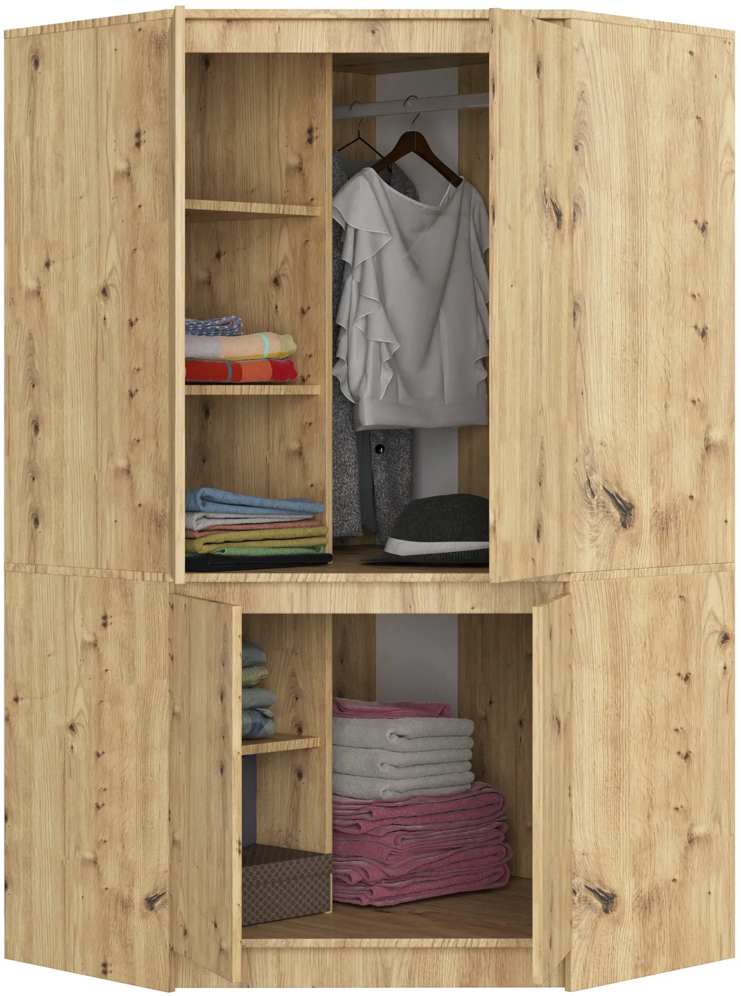 Dulap de colt Akord S100 4D (Artisan Oak)