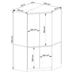 Dulap de colt Akord S100 4D6SH (Craft Oak Gold) Thumb