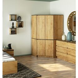 Шкаф угловой Akord S100 4D6SH (Craft Oak Gold)