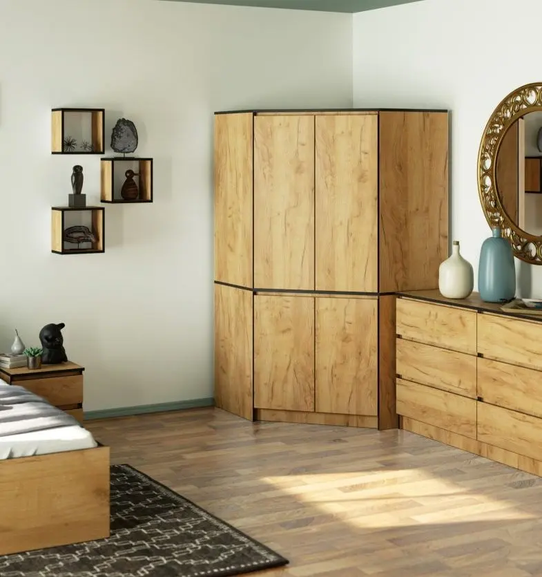 Dulap de colt Akord S100 4D6SH (Craft Oak Gold)