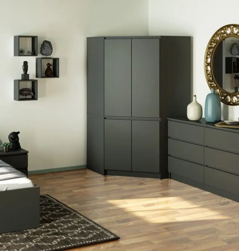 Шкаф угловой Akord S100 4D6SH (Graphite Grey)