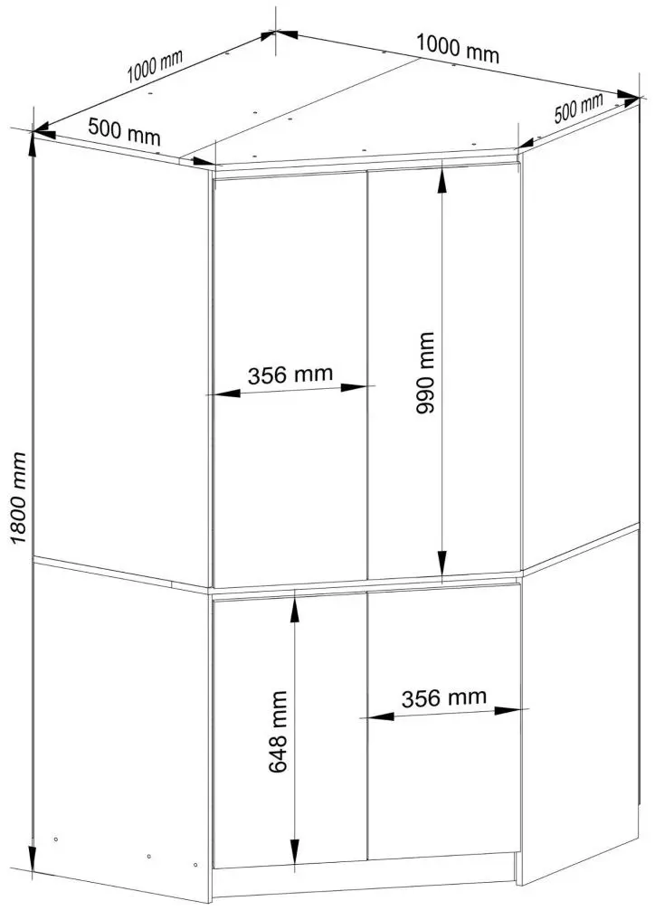 Шкаф угловой Akord S100 4D6SH (White)