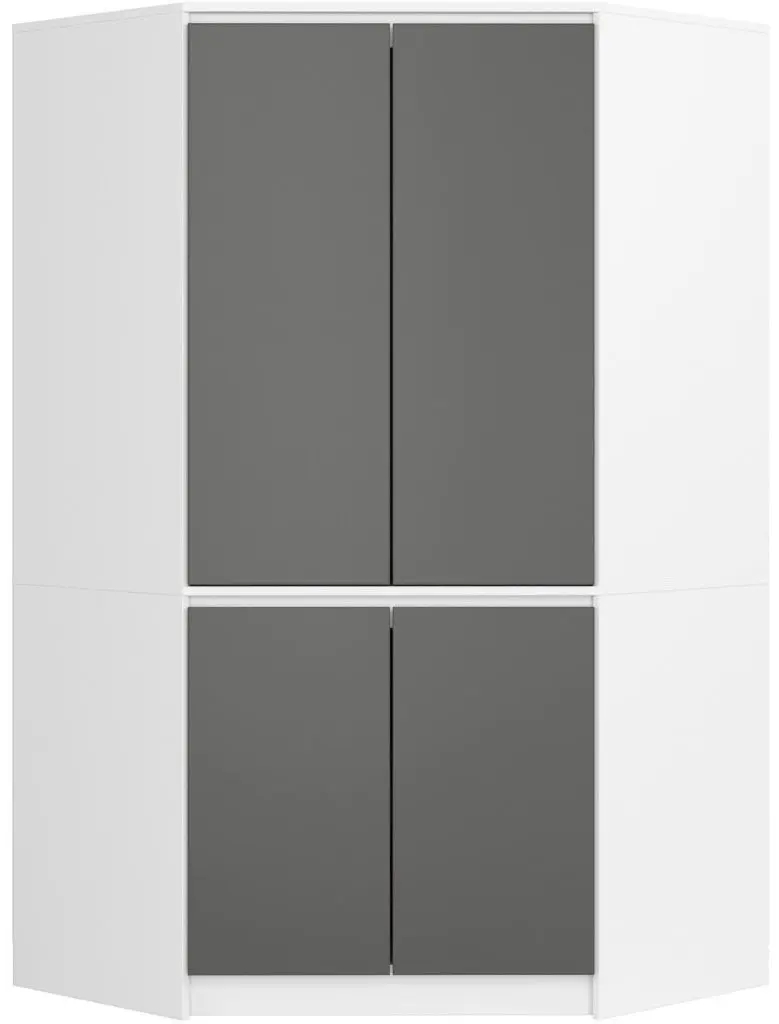 Dulap de colt Akord S100 4D6SH (White/Graphite Grey)