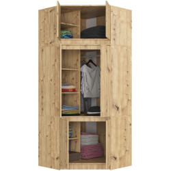 Dulap de colt + Mezanin Akord S100 6D9SH (Artisan Oak) Thumb