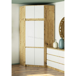 Шкаф угловой + Антресоль Akord S100 6D9SH (Artisan Oak/White)