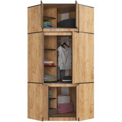 Шкаф угловой + Антресоль Akord S100 6D9SH (Craft Oak) Thumb