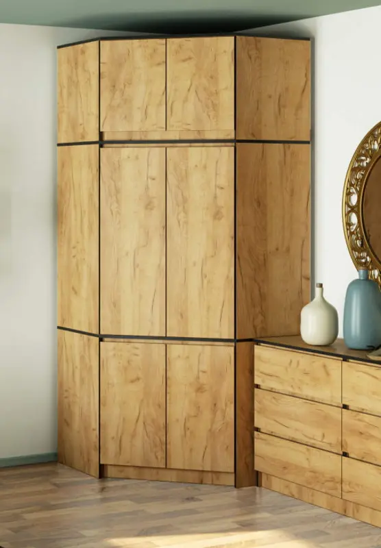 Шкаф угловой + Антресоль Akord S100 6D9SH (Craft Oak)