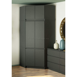 Dulap de colt + Mezanin Akord S100 6D9SH (Graphite Grey)