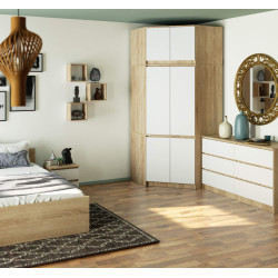 Шкаф угловой + Антресоль Akord S100 6D9SH (Sonoma Oak/White) Thumb