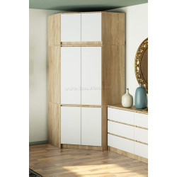 Шкаф угловой + Антресоль Akord S100 6D9SH (Sonoma Oak/White)