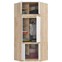 Шкаф угловой + Антресоль Akord S100 6D9SH (Sonoma Oak/White) Thumb