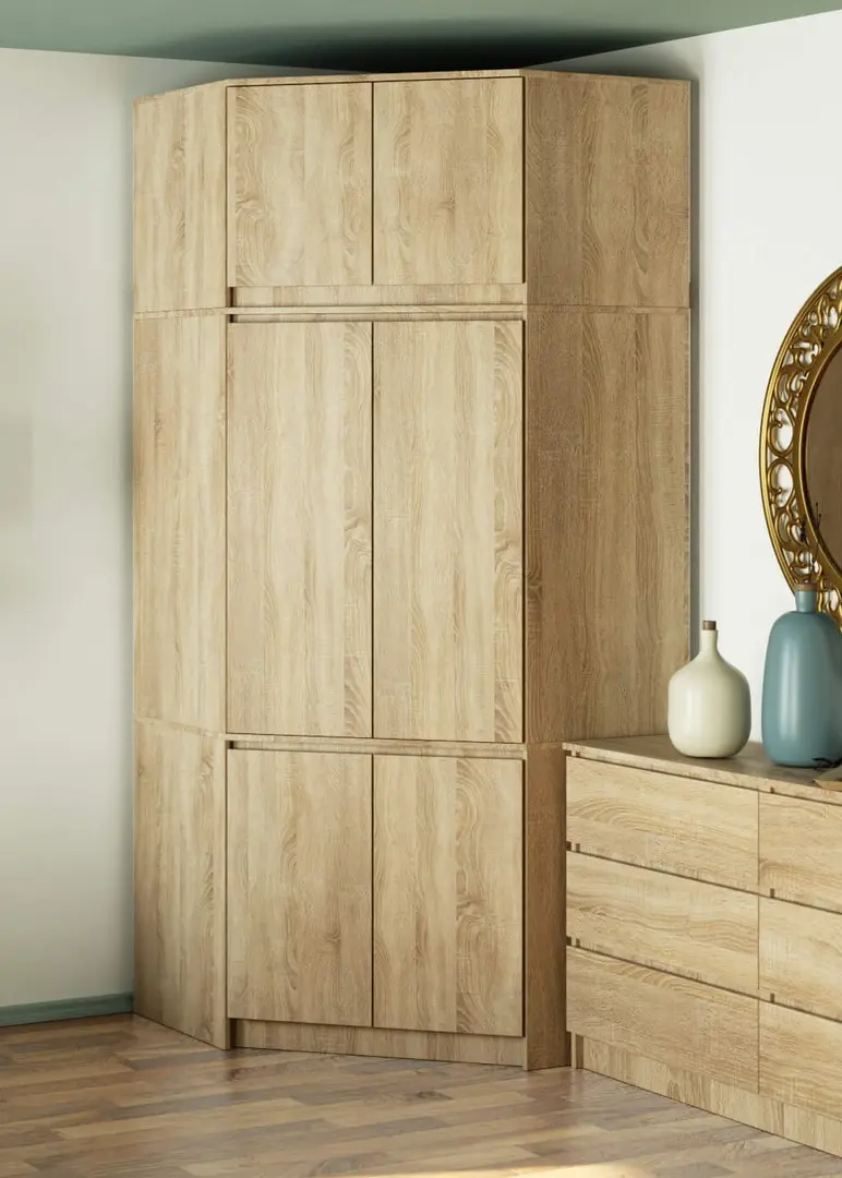 Шкаф угловой + Антресоль Akord S100 6D9SH (Sonoma Oak)