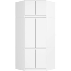 Dulap de colt + Mezanin Akord S100 6D9SH (White) Thumb