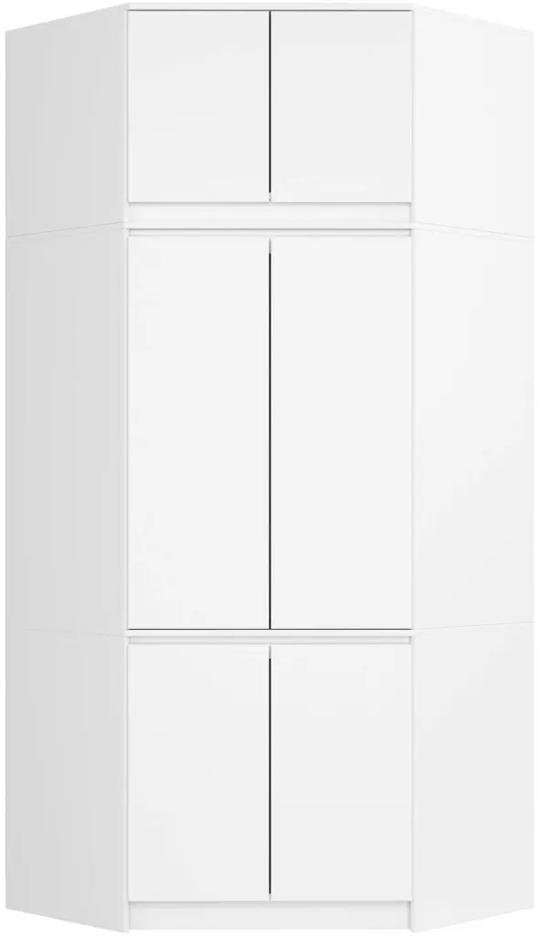 Dulap de colt + Mezanin Akord S100 6D9SH (White)