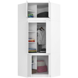 Dulap de colt + Mezanin Akord S100 6D9SH (White) Thumb