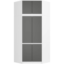 Dulap de colt + Mezanin Akord S100 6D9SH (White/Graphite Grey) Thumb