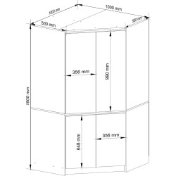 Dulap de colt Akord S100 4D (Artisan Oak/White) Thumb