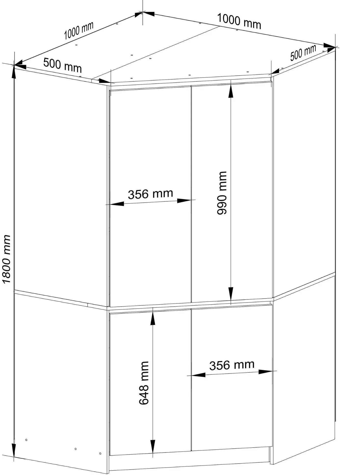 Dulap de colt Akord S100 4D (Artisan Oak/White)