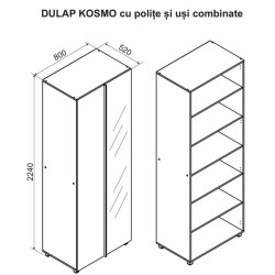 Dulap Ambianta Kosmo polite/usi combinate 0.8m Thumb