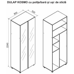 Dulap Ambianta Kosmo polite/bara/sticla 0.8m Thumb