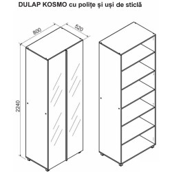 Dulap Ambianta Kosmo polite/sticla 0.8m Thumb
