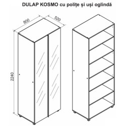 Dulap Ambianta Kosmo polite/oglinda 0.8m Thumb