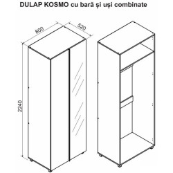 Dulap Ambianta Kosmo bara/usi combinate 0.8m Thumb