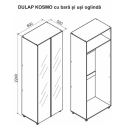 Dulap Ambianta Kosmo bara/oglinda 0.8m Thumb